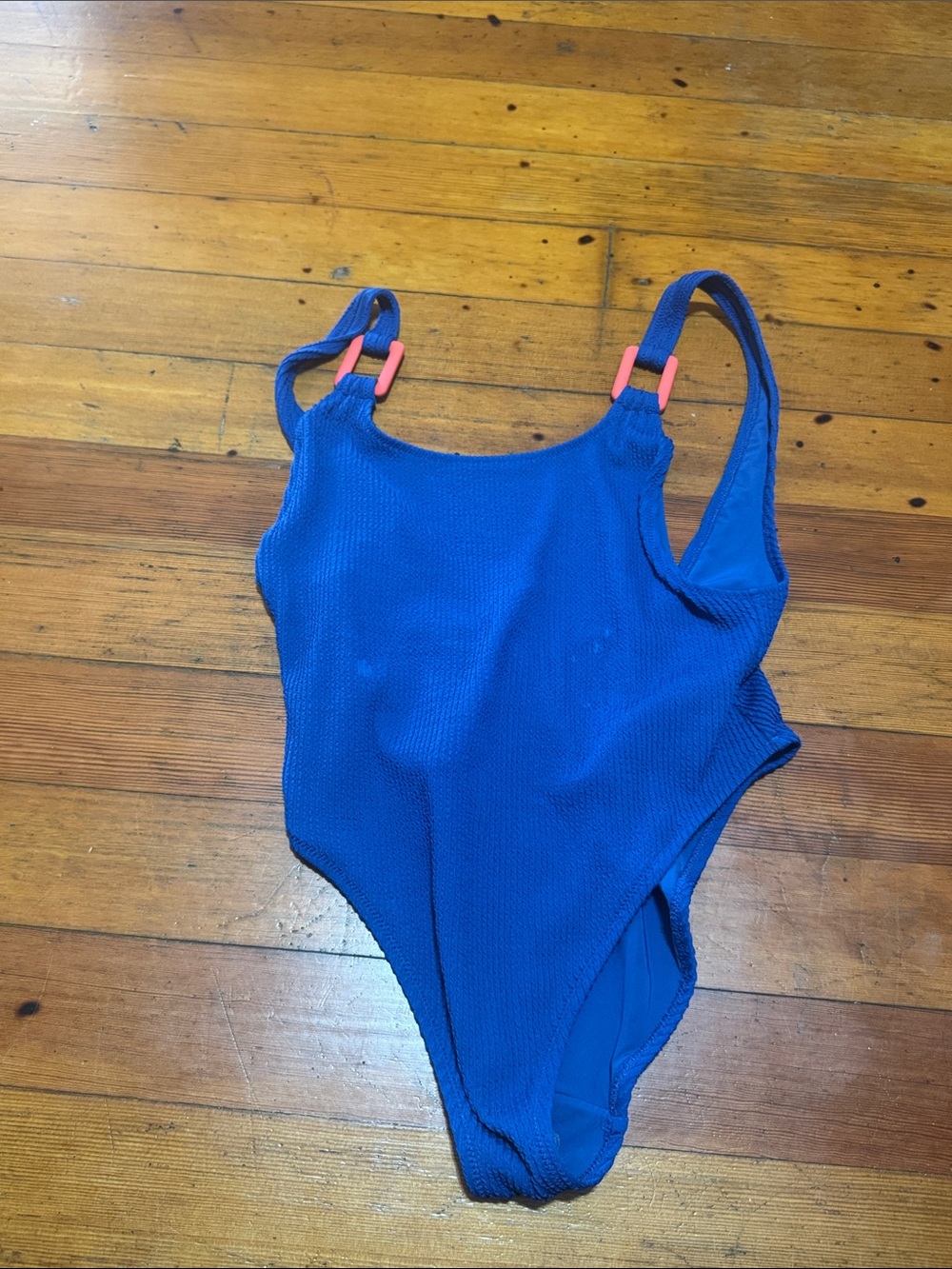 aerie Royal Blue One-Piece Swimsuit with Pink Strap Accents